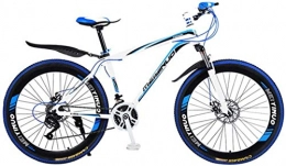 HCMNME Bike HCMNME Mountain Bikes, 26 inch mountain bike bicycle male and female variable speed urban aluminum alloy bicycle 40 cutter wheels Alloy frame with Disc Brakes (Color : White blue, Size : 27 speed)