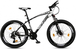 HCMNME Mountain Bike HCMNME Mountain Bikes, 26 inch mountain bike male and female adult ultralight racing light bicycle spoke wheel Alloy frame with Disc Brakes (Color : Black white, Size : 30 speed)
