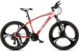 HCMNME Bike HCMNME Mountain Bikes, 26 inch mountain bike male and female adult ultralight racing light bicycle tri-cutter Alloy frame with Disc Brakes (Color : Red, Size : 21 speed)
