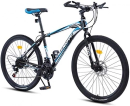 HCMNME Bike HCMNME Mountain Bikes, 26 inch mountain bike male and female adult variable speed racing super light bicycle spoke wheel Alloy frame with Disc Brakes (Color : Black blue, Size : 24 speed)