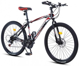 HCMNME Bike HCMNME Mountain Bikes, 26 inch mountain bike male and female adult variable speed racing super light bicycle spoke wheel Alloy frame with Disc Brakes (Color : Black red, Size : 24 speed)