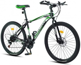HCMNME Bike HCMNME Mountain Bikes, 26 inch mountain bike male and female adult variable speed racing super light bicycle spoke wheel Alloy frame with Disc Brakes (Color : Dark green, Size : 24 speed)