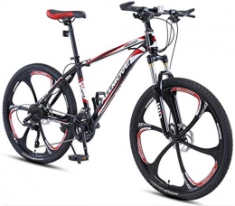 HCMNME Mountain Bike HCMNME Mountain Bikes, 26 inch mountain bike male and female adult variable speed racing ultra-light bicycle six-cutter wheel Alloy frame with Disc Brakes (Color : Black red, Size : 30 speed)