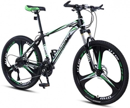 HCMNME Mountain Bike HCMNME Mountain Bikes, 26 inch mountain bike male and female adult variable speed racing ultra-light bicycle tri-cutter Alloy frame with Disc Brakes (Color : Dark green, Size : 27 speed)
