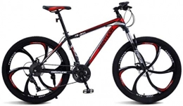 HCMNME Bike HCMNME Mountain Bikes, 26 inch mountain bike off-road variable speed racing light bicycle six cutter wheels Alloy frame with Disc Brakes (Color : Black red, Size : 27 speed)