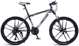 HCMNME Bike HCMNME Mountain Bikes, 26 inch mountain bike off-road variable speed racing light bicycle tri-cutter Alloy frame with Disc Brakes (Color : Black and white, Size : 27 speed)