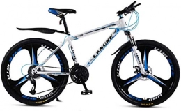 HCMNME Bike HCMNME Mountain Bikes, 26 inch mountain bike variable speed male and female three-wheeled bicycle Alloy frame with Disc Brakes (Color : White blue, Size : 21 speed)