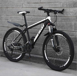 HCMNME Mountain Bike HCMNME Mountain Bikes, 26 inch mountain bike variable speed off-road shock-absorbing bicycle light road racing 40 cutter wheels Alloy frame with Disc Brakes (Color : Black and white, Size : 27 speed)