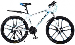 HCMNME Bike HCMNME Mountain Bikes, 26 inch mountain bike variable speed ten-wheel bicycle for men and women Alloy frame with Disc Brakes (Color : White blue, Size : 24 speed)