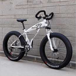 HCMNME Bike HCMNME Mountain Bikes, 26 inch snow bike super wide tire variable speed 4.0 snow bike mountain bike butterfly handle Alloy frame with Disc Brakes (Color : White and black hollow, Size : 30 speed)