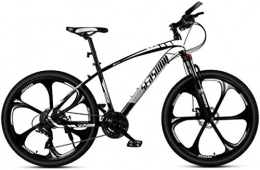 HCMNME Mountain Bike HCMNME Mountain Bikes, 27.5 inch mountain bike male and female adult ultralight racing light bicycle six-cutter wheel Alloy frame with Disc Brakes (Color : Black white, Size : 30 speed)