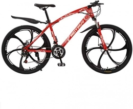 HCMNME Bike HCMNME Mountain Bikes, Mountain bike bicycle 26 inch disc brake adult bicycle six cutter wheels Alloy frame with Disc Brakes (Color : Red, Size : 21 speed)