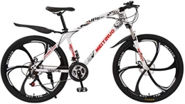 HCMNME Bike HCMNME Mountain Bikes, Mountain bike bicycle 26 inch disc brake adult bicycle six cutter wheels Alloy frame with Disc Brakes (Color : White, Size : 27 speed)