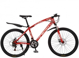 HCMNME Mountain Bike HCMNME Mountain Bikes, Mountain bike bicycle 26 inch disc brake adult bicycle spoke wheel Alloy frame with Disc Brakes (Color : Red, Size : 27 speed)