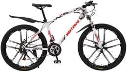 HCMNME Mountain Bike HCMNME Mountain Bikes, Mountain bike bicycle 26 inch disc brake adult bicycle ten cutter wheels Alloy frame with Disc Brakes (Color : White, Size : 24 speed)