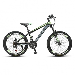 HEZHANG Mountain Bike HEZHANG Mountain Bikes, 24 Speed Bicycles for Teenagers with Front and Rear Mechanical Disc Brakes, for 140-170Cm Boys and Girls, Green