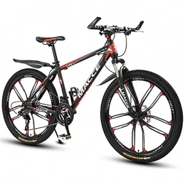 HHORB Bike HHORB Mountain Bike Youth Adult Mens Womens Bicycle MTB Mountain Bike, 26 Inch Women / Men MTB Bicycles Lightweight Carbon Steel Frame 21 / 24 / 27 Speeds with Front Suspension Mountain Bike, Red, 21speed