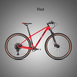 HNHM Mountain Bike HNHM 27.5 / 29 inch carbon fiber mountain bike 1 * 12 speed dual disc brake MTB bike-Red_27.5-17(165-180cm)_12
