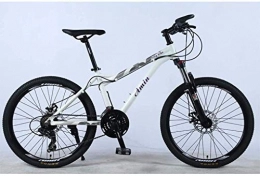 HongLianRiven Mountain Bike HongLianRiven BMX 24 Inch 27-Speed Mountain Bike For Adult, Lightweight Aluminum Alloy Full Frame, Wheel Front Suspension Female Off-Road Student Shifting Adult 6-24 (Color : White, Size : B)