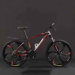 HongLianRiven Bike HongLianRiven BMX Bicycle, 24 Inch 21 / 24 / 27 / 30 Speed Mountain Bikes, Hard Tail Mountain Bicycle, Lightweight Bicycle With Adjustable Seat, Double Disc Brake 6-11 (Color : Black red, Size : 24 speed)