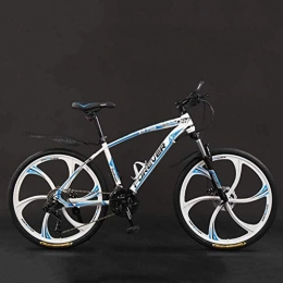 HongLianRiven Bike HongLianRiven BMX Bicycle, 24 Inch 21 / 24 / 27 / 30 Speed Mountain Bikes, Hard Tail Mountain Bicycle, Lightweight Bicycle With Adjustable Seat, Double Disc Brake 7-14 (Color : White blue, Size : 27 speed)