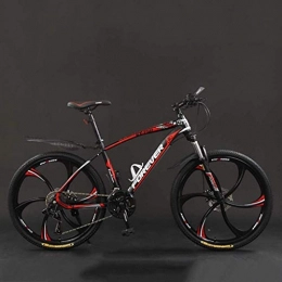HongLianRiven Mountain Bike HongLianRiven BMX Bicycle, 26 Inch 21 / 24 / 27 / 30 Speed Mountain Bikes, Hard Tail Mountain Bicycle, Lightweight Bicycle With Adjustable Seat, Double Disc Brake 6-24 (Color : Black red, Size : 24 speed)