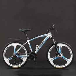 HongLianRiven Bike HongLianRiven BMX Bicycle, 26 Inch 21 / 24 / 27 / 30 Speed Mountain Bikes, Hard Tail Mountain Bicycle, Lightweight Bicycle With Adjustable Seat, Double Disc Brake 7-14 (Color : White blue, Size : 21 Speed)