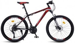 HUAQINEI Bike HUAQINEI Mountain Bikes, 24 inch mountain bike cross-country variable speed racing light bicycle 40 wheels Alloy frame with Disc Brakes (Color : Black red, Size : 21 speed)
