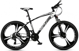 HUAQINEI Mountain Bike HUAQINEI Mountain Bikes, 24 inch mountain bike male and female adult ultralight racing light bicycle tri- Alloy frame with Disc Brakes (Color : Black white, Size : 24 speed)