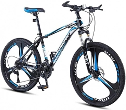 HUAQINEI Bike HUAQINEI Mountain Bikes, 24 inch mountain bike male and female adult variable speed racing ultra-light bicycle three-knife wheel Alloy frame with Disc Brakes (Color : Black blue, Size : 21 speed)