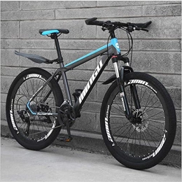 HUAQINEI Bike HUAQINEI Mountain Bikes, 24 inch mountain bike variable speed cross-country shock-absorbing bicycle light road racing 40 wheels Alloy frame with Disc Brakes (Color : Black blue, Size : 27 speed)
