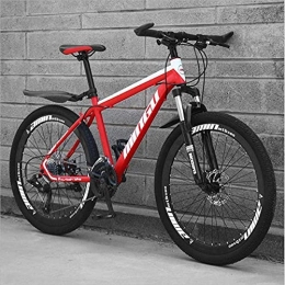 HUAQINEI Bike HUAQINEI Mountain Bikes, 24 inch mountain bike variable speed cross-country shock-absorbing bicycle light road racing 40 wheels Alloy frame with Disc Brakes (Color : Red, Size : 24 speed)