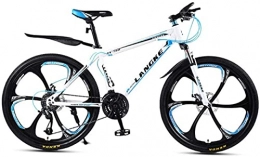 HUAQINEI Mountain Bike HUAQINEI Mountain Bikes, 24-inch mountain bike variable speed male and female mobility six-wheel bicycle Alloy frame with Disc Brakes (Color : White blue, Size : 21 speed)