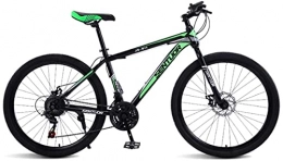 HUAQINEI Bike HUAQINEI Mountain Bikes, 24-inch spoke wheel for mountain bike, off-road variable speed racing light bicycle Alloy frame with Disc Brakes (Color : Dark green, Size : 24 speed)