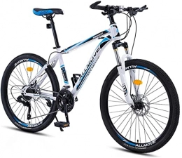 HUAQINEI Bike HUAQINEI Mountain Bikes, 26 inch mountain bike male and female adult variable speed racing ultra light bicycle 40 wheels Alloy frame with Disc Brakes (Color : White blue, Size : 30 speed)