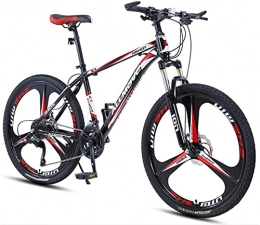 HUAQINEI Mountain Bike HUAQINEI Mountain Bikes, 26 inch mountain bike male and female adult variable speed racing ultra-light bicycle tri- Alloy frame with Disc Brakes (Color : Black red, Size : 21 speed)