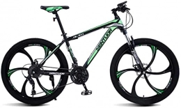 HUAQINEI Bike HUAQINEI Mountain Bikes, 26 inch mountain bike off-road variable speed racing light bicycle six wheels Alloy frame with Disc Brakes (Color : Dark green, Size : 27 speed)