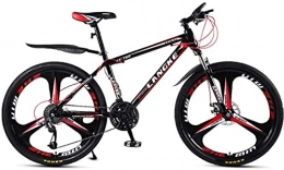 HUAQINEI Bike HUAQINEI Mountain Bikes, 26 inch mountain bike variable speed male and female three-wheeled bicycle Alloy frame with Disc Brakes (Color : Black red, Size : 27 speed)