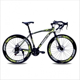 HUAQINEI Bike HUAQINEI Mountain Bikes, 26-inch road bike with variable speed bend and double disc brakes, racing bike, 60 wheels Alloy frame with Disc Brakes (Color : Black and yellow, Size : 24 speed)
