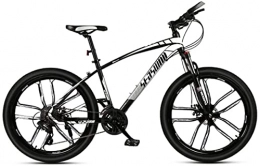HUAQINEI Bike HUAQINEI Mountain Bikes, 27.5 inch mountain bike male and female adult ultralight racing light bicycle ten- wheel Alloy frame with Disc Brakes (Color : Black and white, Size : 24 speed)