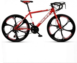 HUAQINEI Mountain Bike HUAQINEI Mountain Bikes, Variable speed dead fly bicycle 27-speed adult lightweight road racing live fly bicycle six wheels Alloy frame with Disc Brakes (Color : Red, Size : 26 inches)