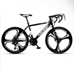 HUAQINEI Mountain Bike HUAQINEI Mountain Bikes, Variable speed dead fly bicycle 27-speed adult lightweight road racing live fly bicycle three-wheel Alloy frame with Disc Brakes (Color : Black and white, Size : 24 inches)