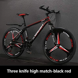 HUO FEI NIAO Mountain Bike HUO FEI NIAO Mountain bike aluminium 24 Inch Super light adult bicycle 24 / 27speed, Disc Brake, Suspension Fork, Hardtail, Beaded, High version (Color : Black red, Size : 27 speed)