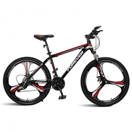 Hxx Bike Hxx Folding Mountain Bike, 24" Unisex Shock Absorber Bicycle 24 Speed Double Disc Brake Aluminum alloy Frame Cross Country Bicycle Slip Wear Tire, Red