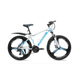 Hxx Mountain Bike Hxx Mountain Bike, 26"Foldable Aluminum Alloy Frame Unisex Off Road Bicycle 24 Speed Fully Suspended Double Disc Brake Bicycle with Front And Rear Fenders, Whiteblue