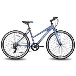 IEASE Bike IEASEzxc Bicycle Hybrid bike with drivetrain 7 speed for commuter bike city bike (Color : Blue)