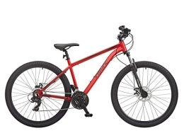 Insync  Insync Zonda Men's Mountain Bike With Lightweight Alloy Wheels & 17.5-Inch Alloy Frame, 21-Speed Shimano Gearing & EZ Fire Shifters, Freewheel 7-Speed Index 14-28T, Disc Brakes, Red Colour