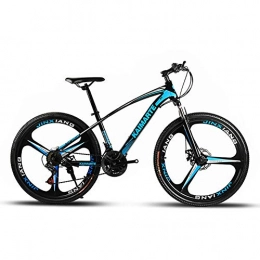 JACK'S CAT Mountain Bike JACK'S CAT Adult Mountain Bike, 26-Inch Wheels Mountain Trail Bike, 17-inch Carbon Steel Frame, Disc Brakes, Thick Shock-absorbing Front Fork, 27 speed blue, 26in