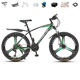 JACK'S CAT Bike JACK'S CAT Mountain Bikes, 24 / 26-inch Wheels Mountain Trail Bike, Gears Carbon Steel Full Suspension Frame Bicycles with Dual Disc Brakes, Green, 24in 21 speed