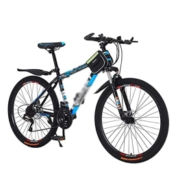 JAMCHE  JAMCHE 26 inch Mountain Bike Carbon Steel Frame 21 / 24 / 27 Speeds with Dual Disc Brake and Dual Suspension / Blue / 27 Speed